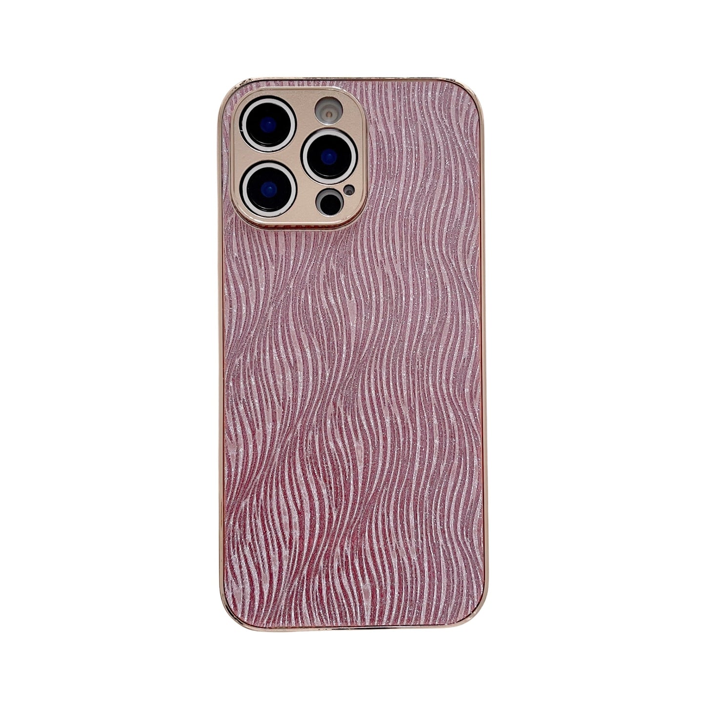 Shimmering Wave iPhone Case – Sparkling Glitter Design with Metallic Edges, Luxury Protective Case for iPhone 16/15/14/13, Available in Multiple Colors