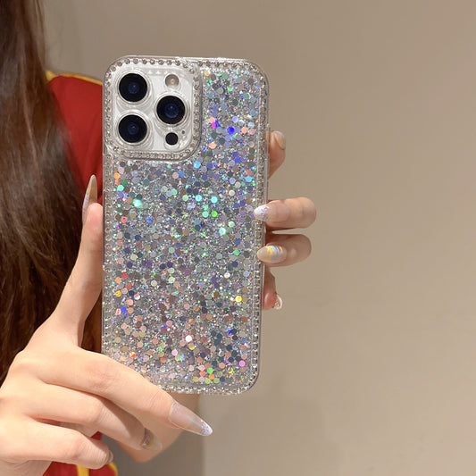Vintage Butterfly iPhone Case with 3D Embellishments – Elegant Floral Design with Gold Stud Frame