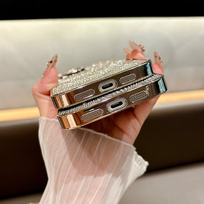 Shimmering Wave iPhone Case – Sparkling Glitter Design with Metallic Edges, Luxury Protective Case for iPhone 16/15/14/13, Available in Multiple Colors